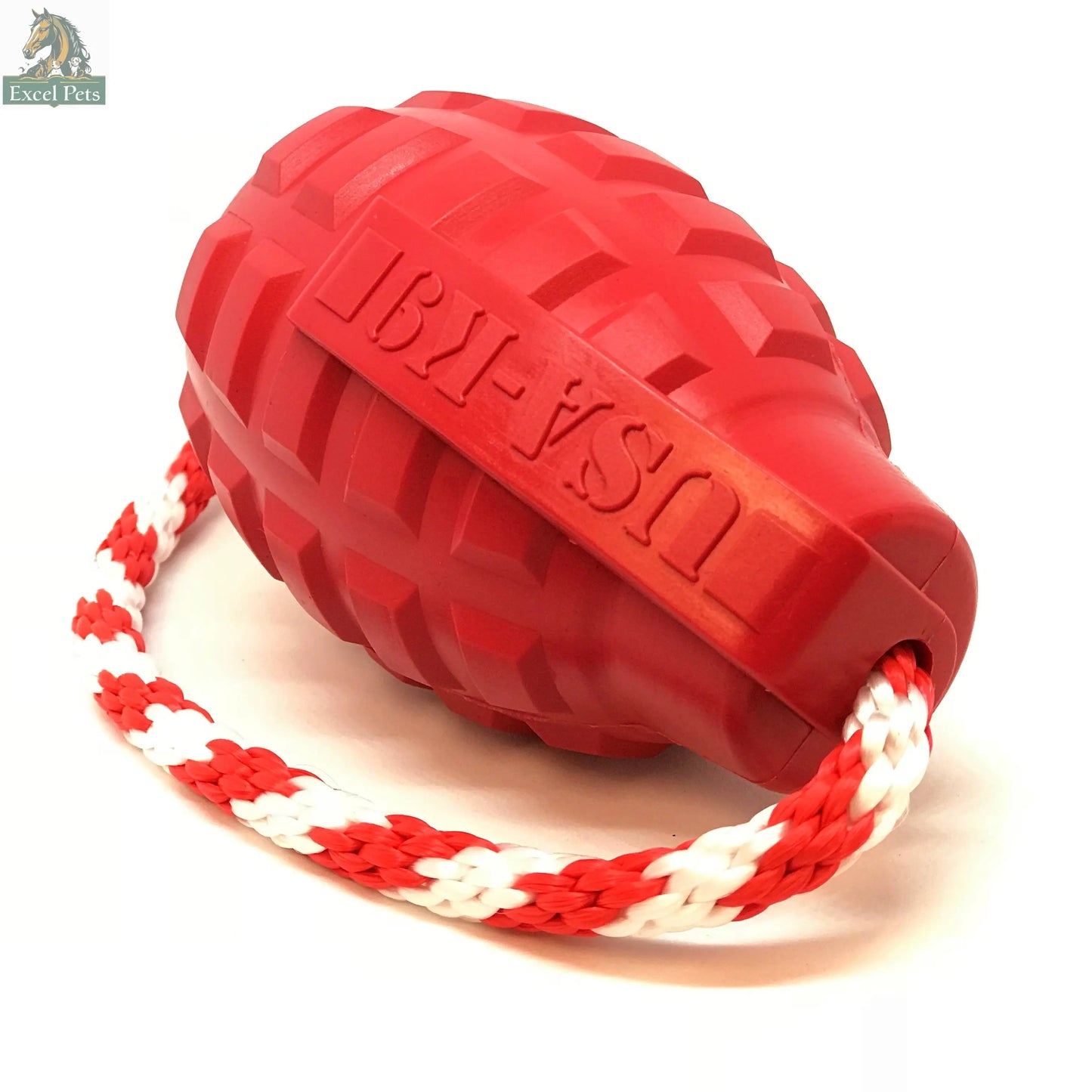 USA-K9 Grenade Rubber Dog Chew Toy | K9 Handler Reward Toy | Blue | USA Made SodaPup/True Dogs, LLC