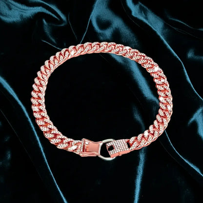 Excel Pets Sparkling Rhinestone Chain Dog Cat Collar For Small And Medium Dogs Gold Link Pet Jewelry Necklace - Animals & Pet Supplies > Pet Supplies > Pet Collars & Harnesses > Standard Collars Dog