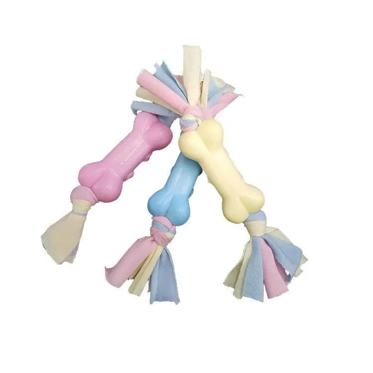 Molar Pawz - Interactive Dog Bone Cotton Cloth Strips For Stress Relief And Teeth Cleaning Dog Hugs Cat