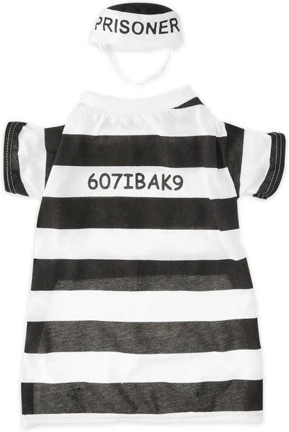 PetEdge Dealer Services* Stylish Prison Pooch Costume For Medium Dogs Black And White Halloween Outfit For Trick Or Treating - Animals & Pet Supplies > Pet Supplies > Pet Apparel > Pet Costumes Dog