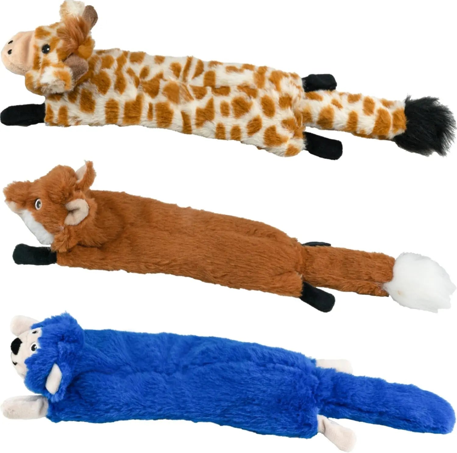 SHARLOVY SharLovy 5 Pack Plush Squeaky Dog Toys For Chewing And Teething Squirrel Cow Fox Wolf Tiger Bundle - Animals & Pet Supplies > Pet Supplies > Dog Supplies > Dog Toys Dog