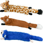 SHARLOVY SharLovy 5 Pack Plush Squeaky Dog Toys For Chewing And Teething Squirrel Cow Fox Wolf Tiger Bundle - Animals & Pet Supplies > Pet Supplies > Dog Supplies > Dog Toys Dog