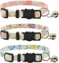 xpangle Triple Pack Adjustable Breakaway Cat Collars With Bells For Safe Comfortable Active Cats In Colorful Styles - Animals & Pet Supplies > Pet Supplies > Pet Collars & Harnesses > Breakaway & Safety Collars cat