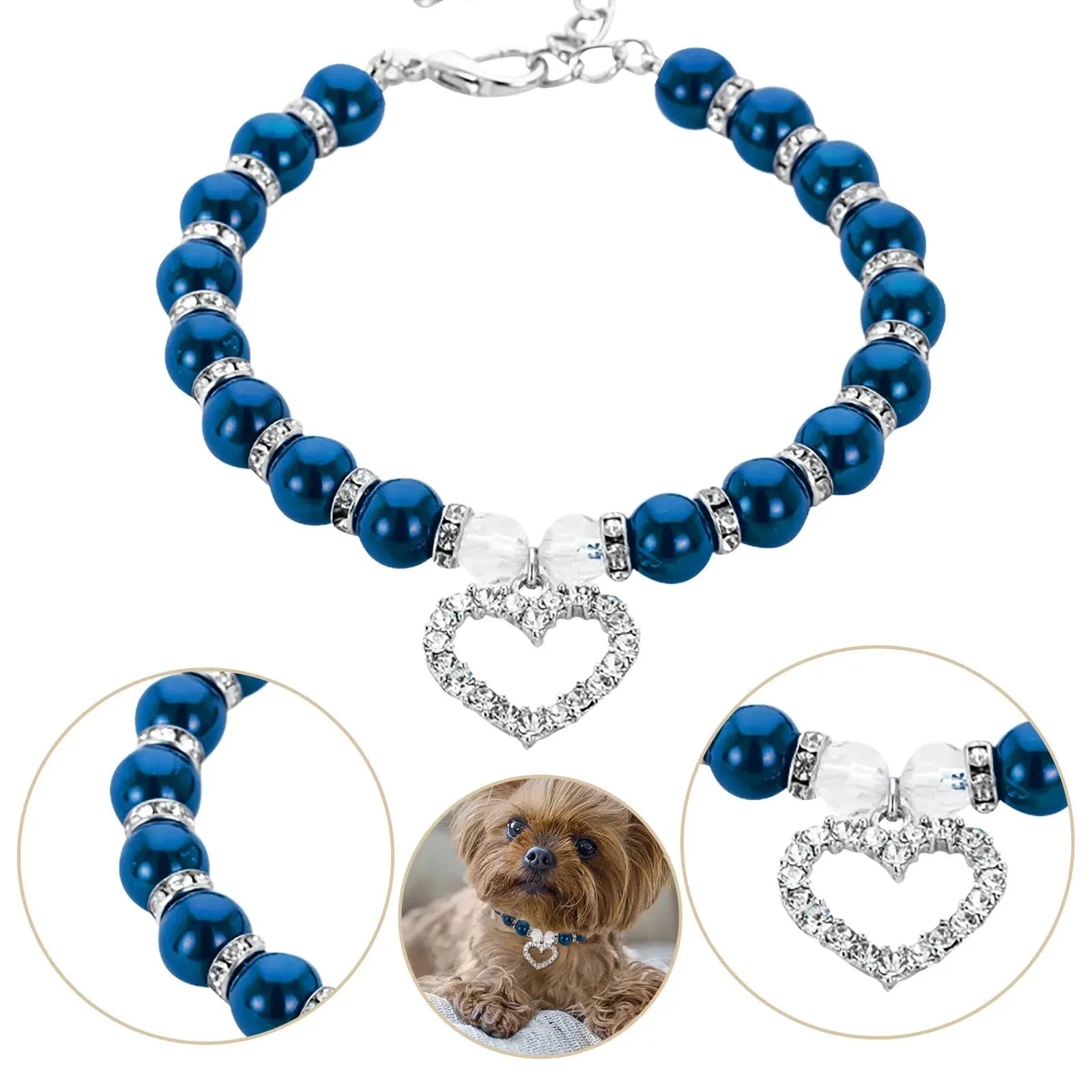 Upioiwer 2-Pack,2025 Pearls and Diamonds Cat Ties Dog Collar Pet Dog Puller Snap Chain Cat Collar Adjustable Dog Bow Ties for Small Dogs Dog Collar Diamond Btfuho upioiwer