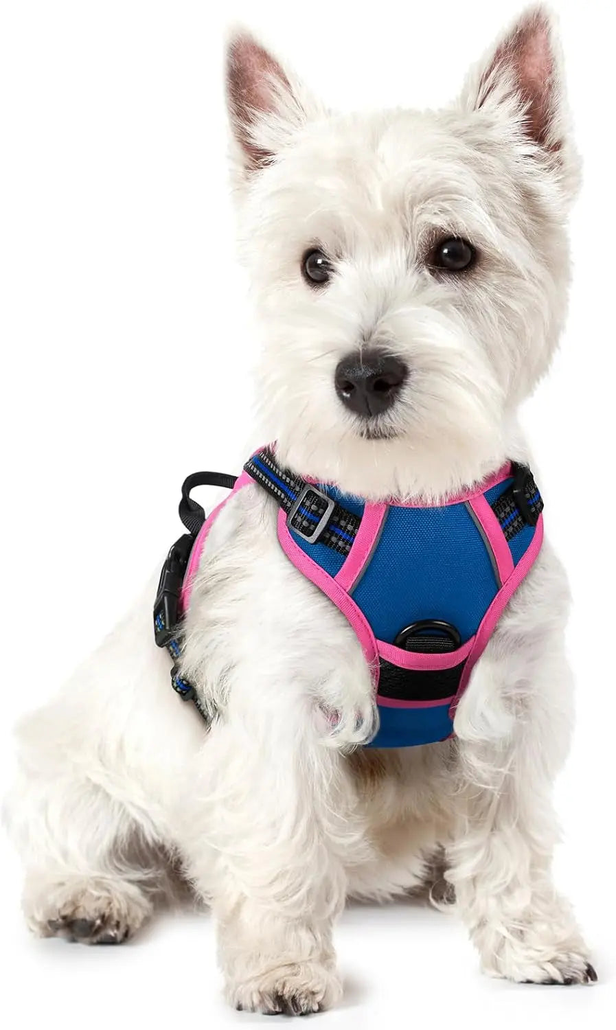GLOBEGOU CO.,LTD Rabbitgoo Large Dog Harness No Pull Adjustable Soft Padded Vest Reflective Oxford Material Red Plaid Dual Leash Clips - Animals & Pet Supplies > Pet Supplies > Pet Collars & Harnesses Dog