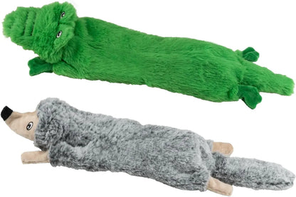 SHARLOVY SharLovy 5 Pack Plush Squeaky Dog Toys For Chewing And Teething Squirrel Cow Fox Wolf Tiger Bundle - Animals & Pet Supplies > Pet Supplies > Dog Supplies > Dog Toys Dog