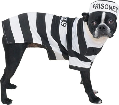 PetEdge Dealer Services* Stylish Prison Pooch Costume For Medium Dogs Black And White Halloween Outfit For Trick Or Treating - Animals & Pet Supplies > Pet Supplies > Pet Apparel > Pet Costumes Dog