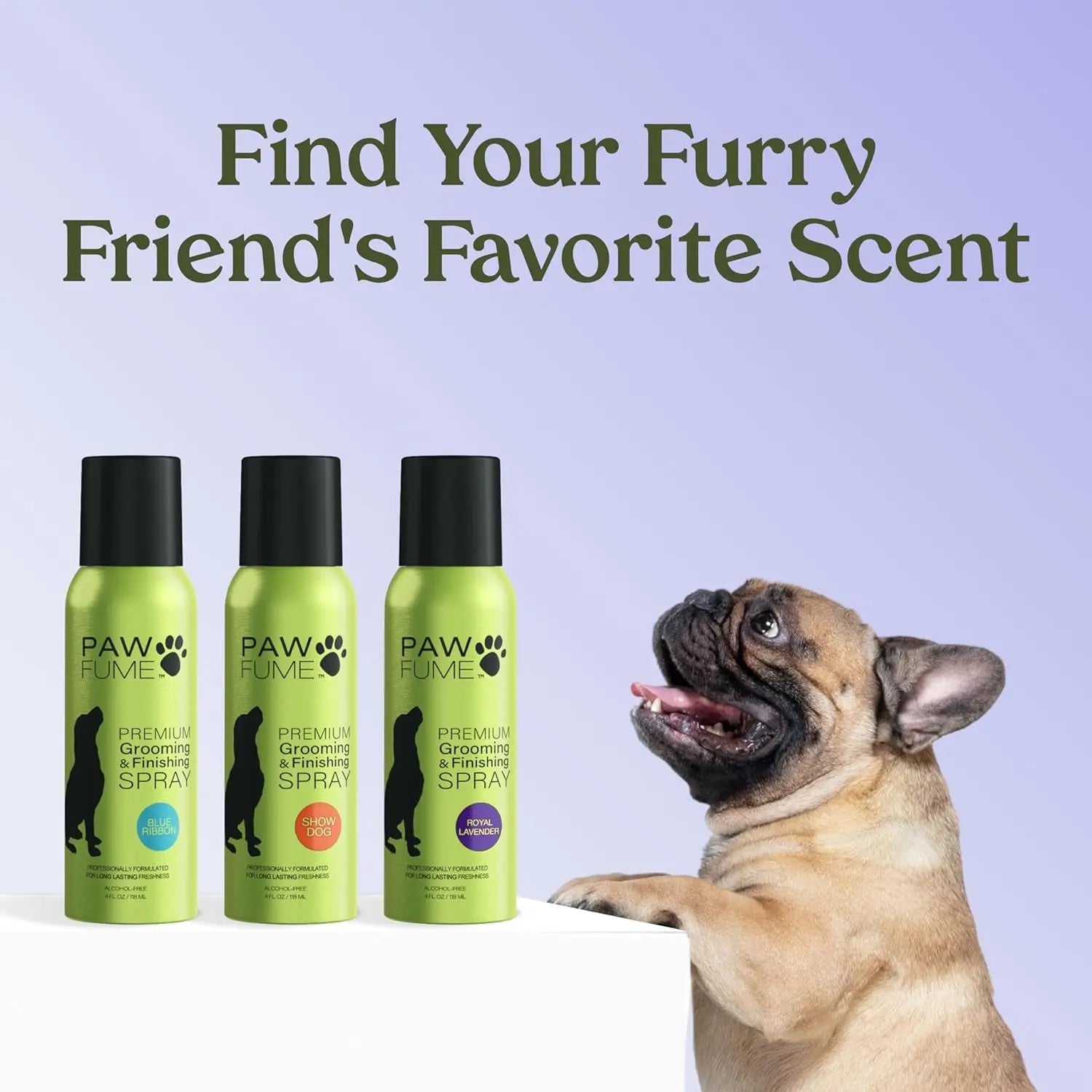 PAWFUME Detangling Dog Grooming Spray, Royal Lavender, 1-Pack – Keeps Pups Fresh All Day – Hypoallergenic, Alcohol-Free, Detangling & Moisturizing – Salon-Quality Dog Necessities for Coat & Fur Care Excel Pets