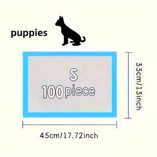 100 17.7"X13" Inch 6-Layer Protective Structure Disposable Absorbent Dog Training Pads - Training Puppy Urine Pads for Super Abs Excel Pets