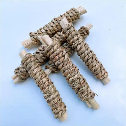 Dog Hugs Cat Bamboo Bliss Straw Molar Toy For Small Pets Natural Water Plants And Sweet Bamboo Chew Toy - Animals & Pet Supplies > Pet Supplies > Small Animal Supplies > Small Animal Habitat Accessories Dog