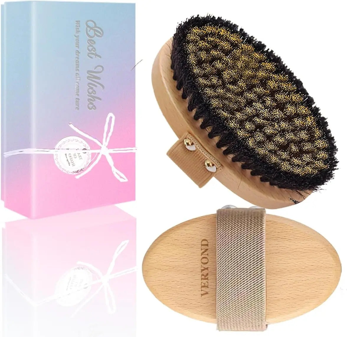 Copper Dry Brushing Body Brush with Ion Charged Bristles Dry Brush for Lymphatic Drainage, Exfoliating Body Brushs,Reduce Stress Veryond