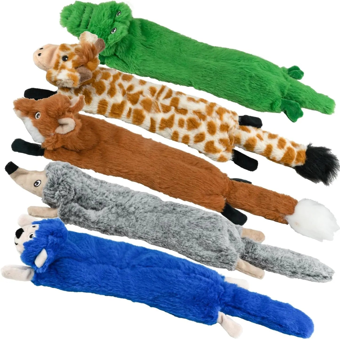 SHARLOVY Dog Squeaky Toys 5 Pack, Pet Crinkle Toy No Stuffing Animals Plush, Dog Chew for Large and Medium, Doggie Teething for Boredom SHARLOVY