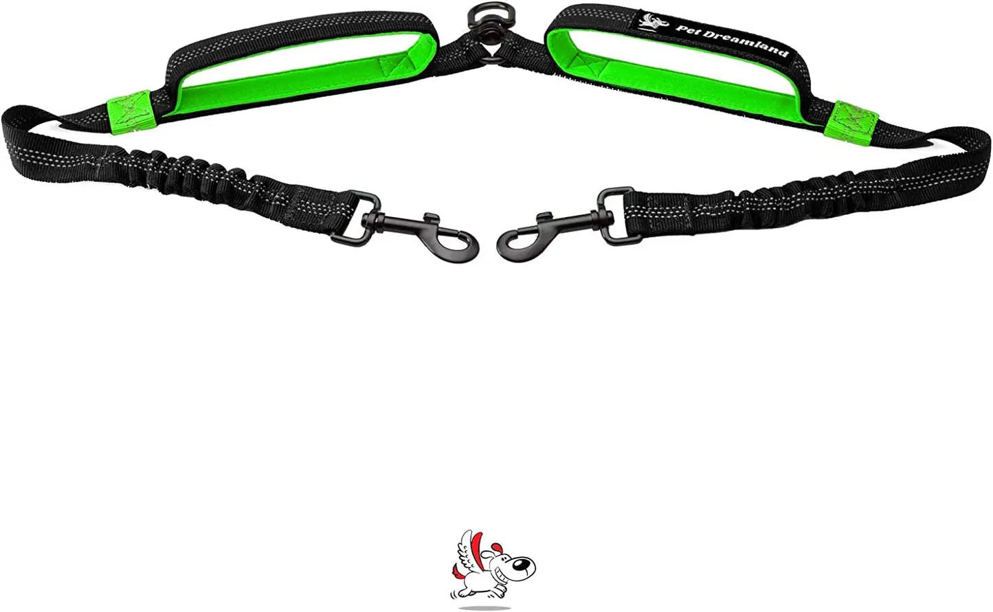 Unleash the Fun: Pet Dreamland's Hands-Free Double Dog Leash for Your Dynamic Duo (Dark Grey & Pink) – Perfect for Jogs, Walks, and Shenanigans! Pet Dreamland