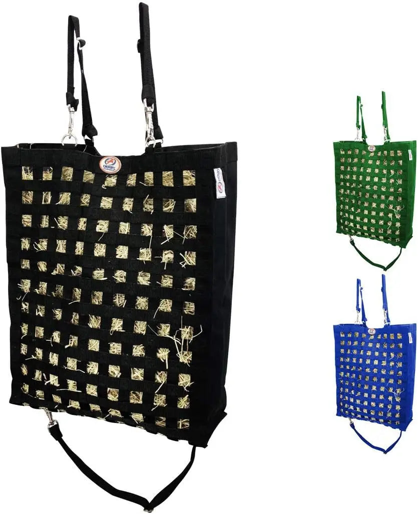 Paris Tack Premium Slow Feed Horse Hay Bag Holds 2 To 3 Flakes With 1.75 Inch Square Openings For Timothy Orchard Alfalfa - Sporting Goods > Outdoor Recreation > Equestrian > Horse Care > Horse Feed Equine