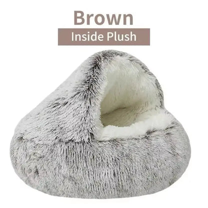 Excel Pets Plush Hooded Pet Bed For Cats And Small Dogs Cozy 2 In 1 Nest Bed For Warmth And Security - Animals & Pet Supplies > Pet Supplies > Pet Beds > Nests cat