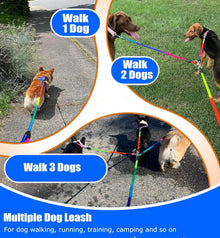 SonQueen Heavy Duty Dog Leash With Three Dog Leash Coupler No Tangle Design 360 Swivel Clasp For Dual Or Triple Dog Walking - Animals & Pet Supplies > Pet Supplies > Pet Leashes > Double Pet Leashes Dog