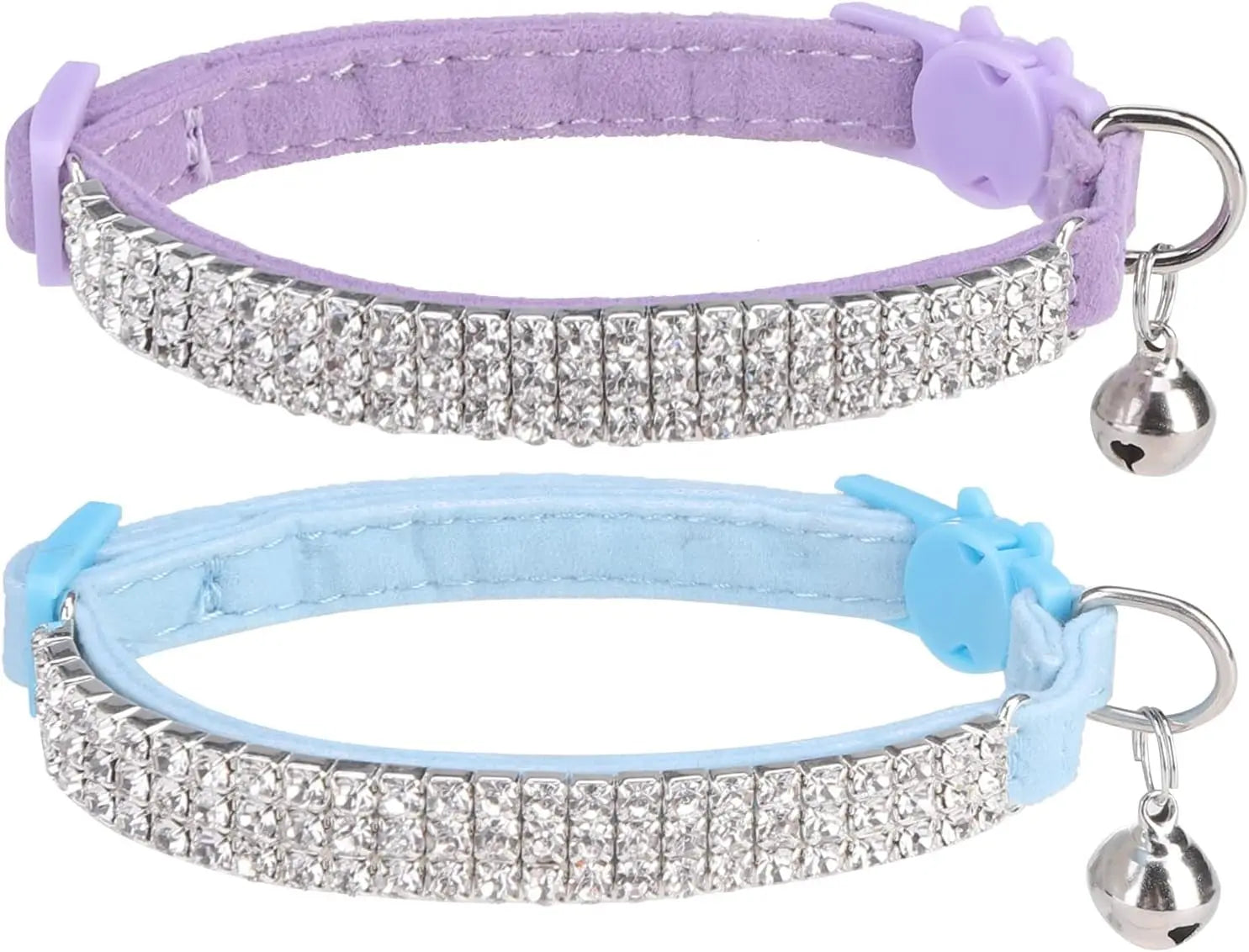 EXPAWLORER Expawlorer Soft Velvet Breakaway Cat Collar With Rhinestones Adjustable Nine To Twelve Inches - Animals & Pet Supplies > Pet Supplies > Pet Collars & Harnesses > Breakaway & Safety Collars cat
