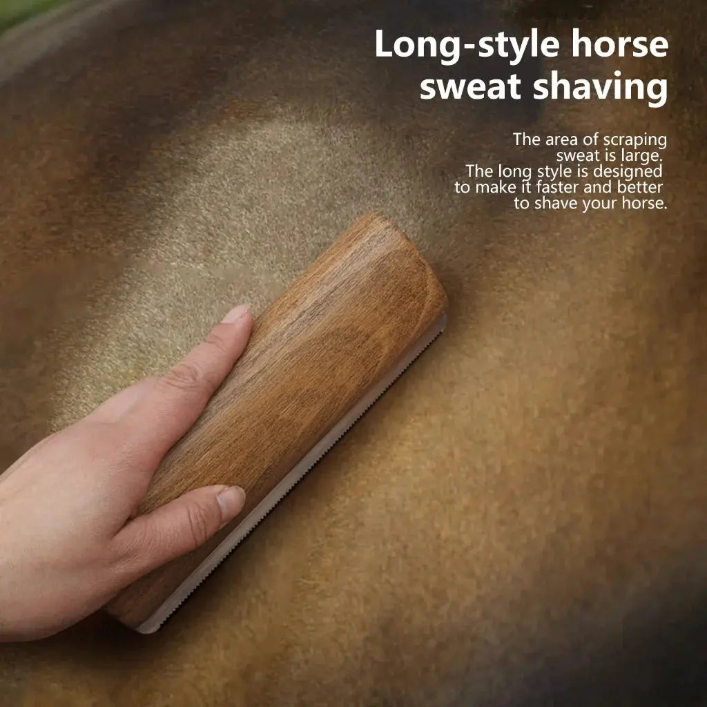 Ergonomic Wooden Handle Horse Shedding Brush - Effective Pet Hair Removal Tool for Horses and More HPDDIN