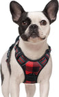 GLOBEGOU CO.,LTD Rabbitgoo Large Dog Harness No Pull Adjustable Soft Padded Vest Reflective Oxford Material Red Plaid Dual Leash Clips - Animals & Pet Supplies > Pet Supplies > Pet Collars & Harnesses Dog