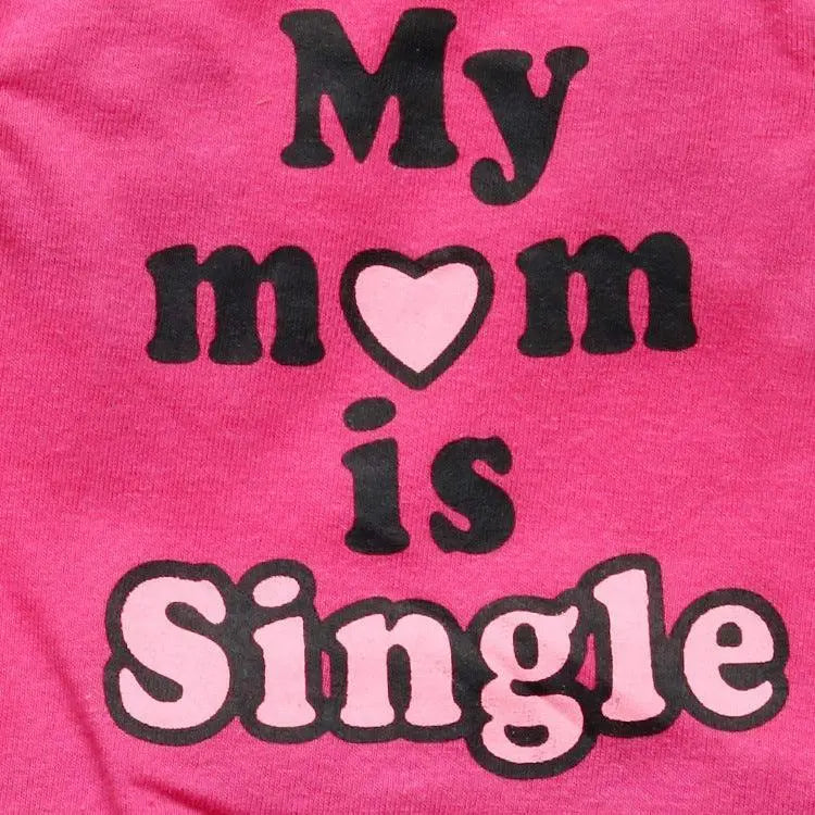Rose red Cotton Comfort Dog Vest with "My mom is Single" print designed for dog comfort and style