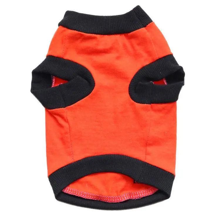 orange and black cotton comfort dog vest for small to medium dogs