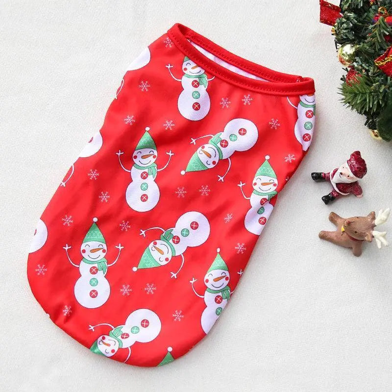 red Cozy Canine Christmas Sweater with snowman pattern festive pet apparel for holidays