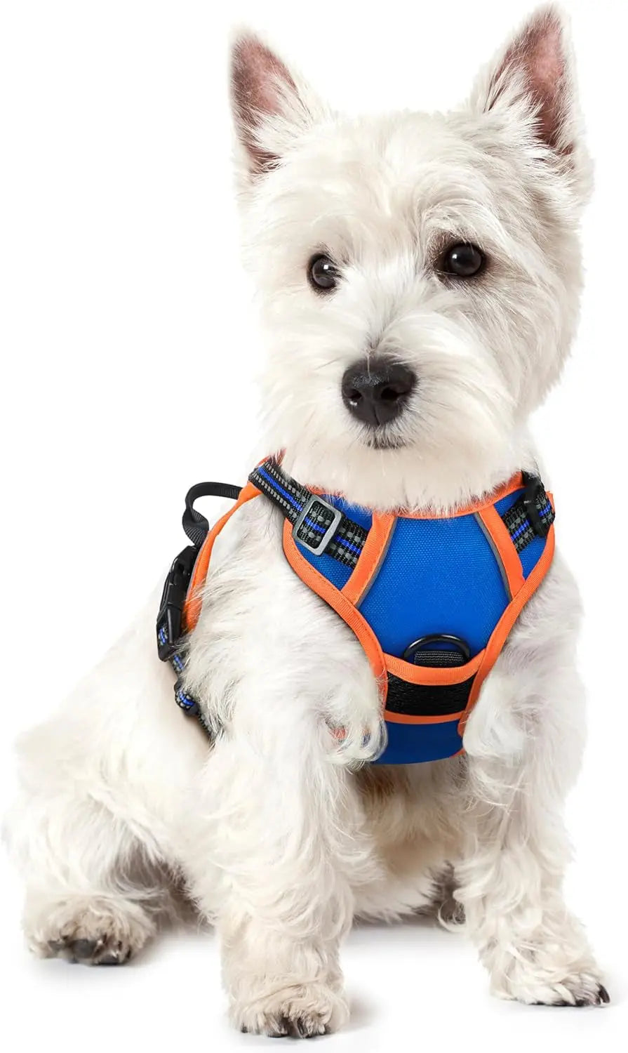 GLOBEGOU CO.,LTD Rabbitgoo Large Dog Harness No Pull Adjustable Soft Padded Vest Reflective Oxford Material Red Plaid Dual Leash Clips - Animals & Pet Supplies > Pet Supplies > Pet Collars & Harnesses Dog