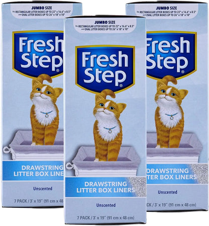 Fetch for Pets Fresh Step Drawstring Cat Litter Box Liners Heavy Duty 2 Mil Thick Litter Bags For Easy Cleanup - Animals & Pet Supplies > Pet Supplies > Cat Supplies > Cat Litter > Cat Litter Box Liners cat