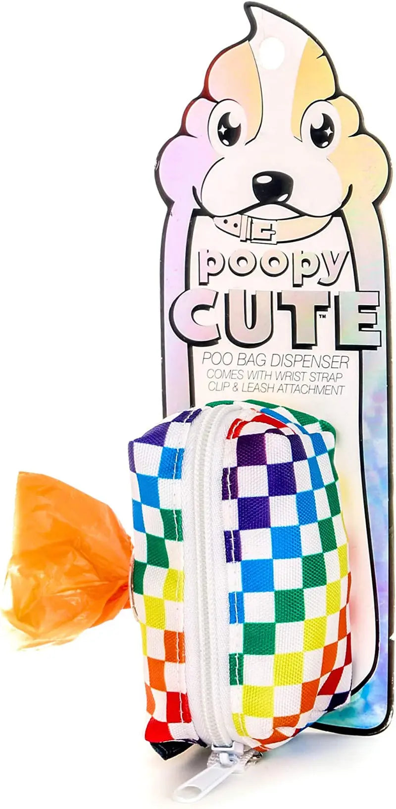 Poopycute - Cute Dog Poop Bag Holder for Leash Poop Bags for Dogs Vegan Friendly Dog Poop Bag Dispenser Dog Treat Pouch Leash Poop Bag Holder Dog Waste Bag Dispenser Dog Bag Holder Checkered poopyCUTE