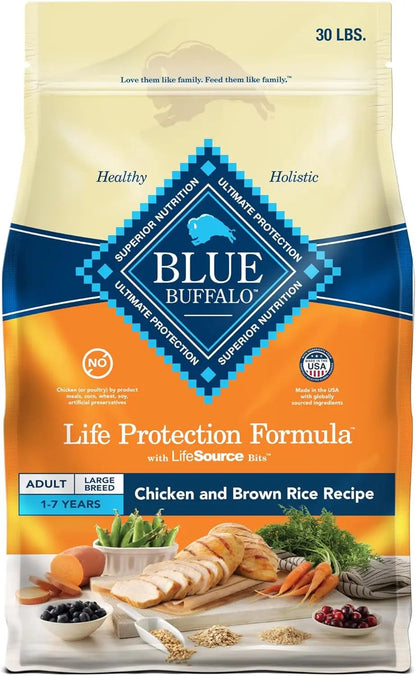Blue Buffalo Life Protection Formula large breed dog food chicken and brown rice recipe 30 lb bag