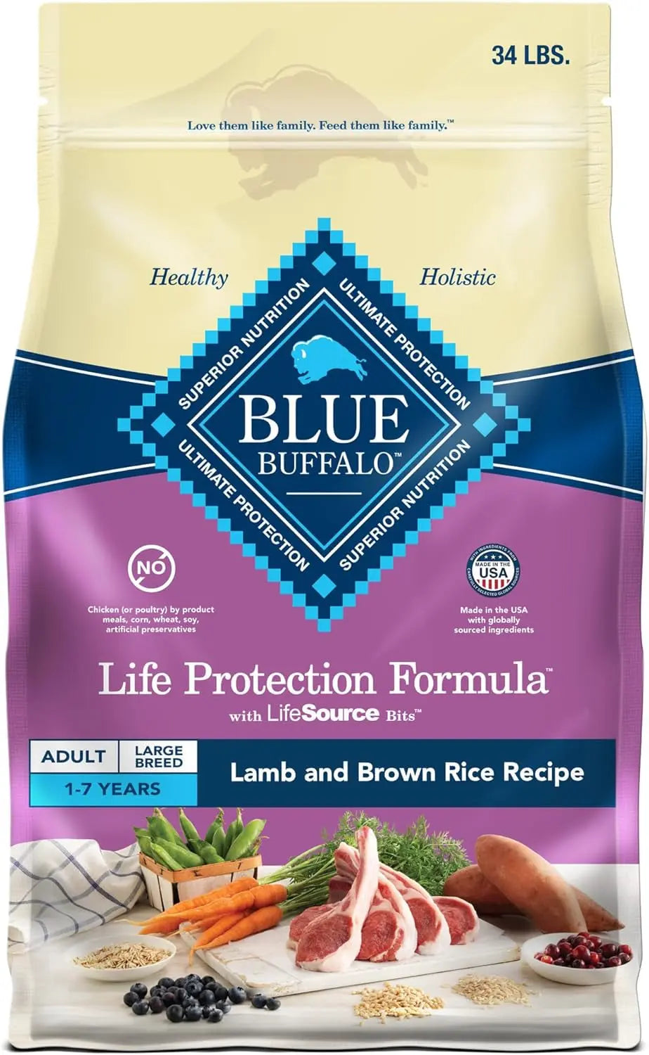 Blue Buffalo Life Protection Formula Large Breed Adult Dry Dog Food, Chicken & Brown Rice Recipe, 30-Lb Bag - Supports Joint Health and Promotes Lean Muscle with Natural Ingredients Blue Buffalo Company, Ltd