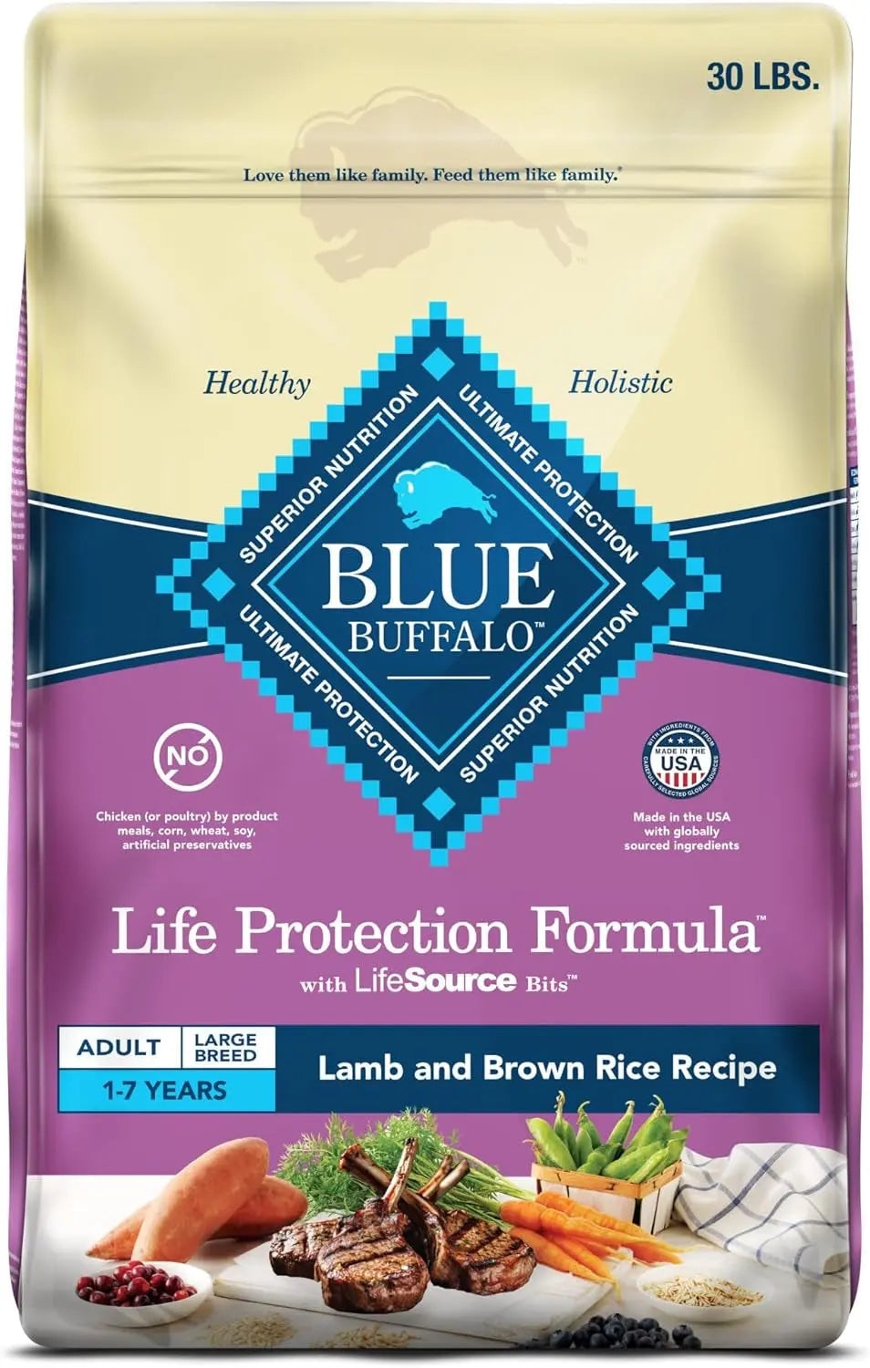 Blue Buffalo Life Protection Formula Large Breed Adult Dry Dog Food, Chicken & Brown Rice Recipe, 30-Lb Bag - Supports Joint Health and Promotes Lean Muscle with Natural Ingredients Blue Buffalo Company, Ltd