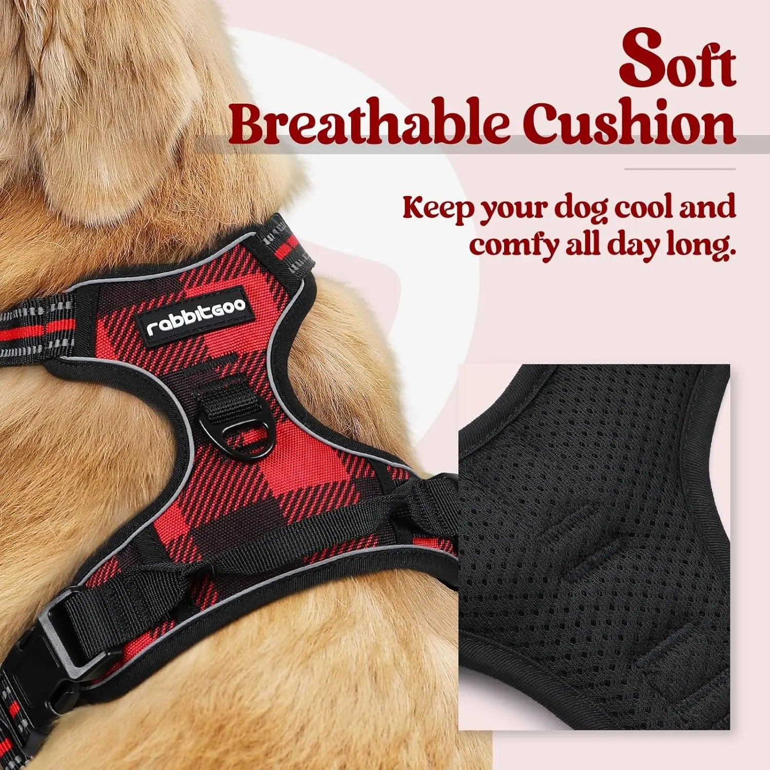 Rabbitgoo Dog Harness No Pull with 2 Leash Clips GLOBEGOU CO.,LTD