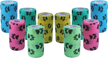 Prairie Horse Supply Bulk Pack 4 Inch Veterinary Wrap Tape Prairie Horse Self Adhesive Vet Wrap With Colorful Designs 5 Yard Roll - Animals & Pet Supplies > Pet Supplies > Pet Medical Tape & Bandages Equine