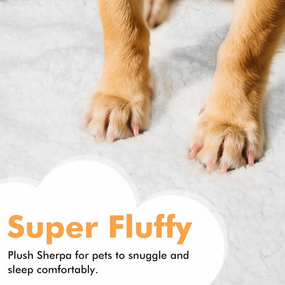 Excel Pets Ultra Soft Sherpa Large Dog Blanket Reversible Plush Micro Fleece And Sherpa For Cozy Warmth - Animals & Pet Supplies > Pet Supplies > Pet Bed Accessories Dog