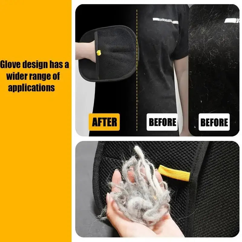 Pet Grooming Gloves Double Sided Pet Brush Gloves Static Dedusting Brush Pet Hair Remover Brush for Small Medium and Large Pets Does not apply