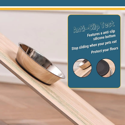 FUTONG Peggy11 Lightweight Stainless Steel Cat Bowls Set 3 Cup Two Pack Food Grade Durable Rust Resistant Dishwasher Safe - Animals & Pet Supplies > Pet Supplies > Pet Bowls, Feeders & Waterers > Bowls cat