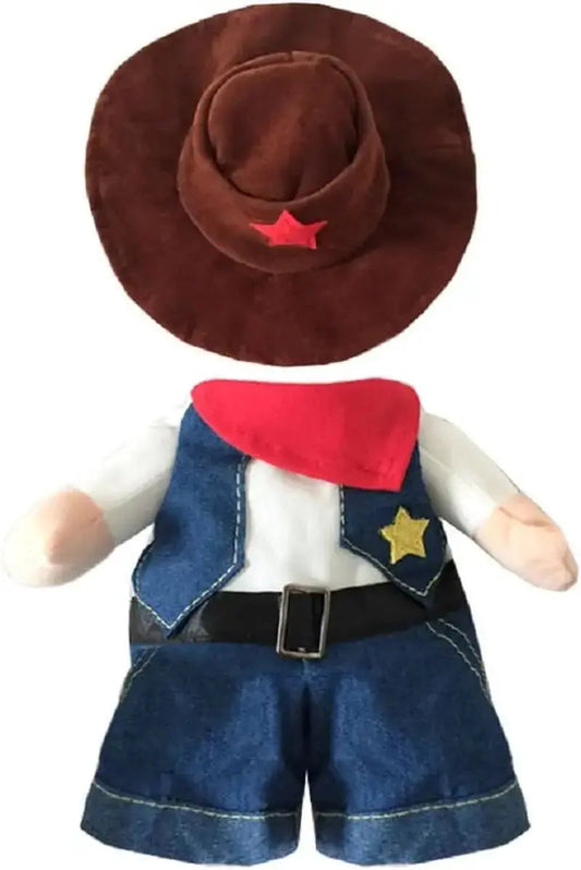 Funny pet dog and cat Halloween cowboy costume with hat and bandana for small pets