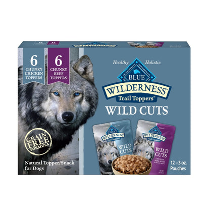 Blue Buffalo Blue Buffalo Wilderness Wild Cuts Wet Dog Food Toppers Grain Free Real Chicken Or Beef For Dogs - Animals & Pet Supplies > Pet Supplies > Dog Supplies > Dog Food > Non-Prescription Dog Food Dog