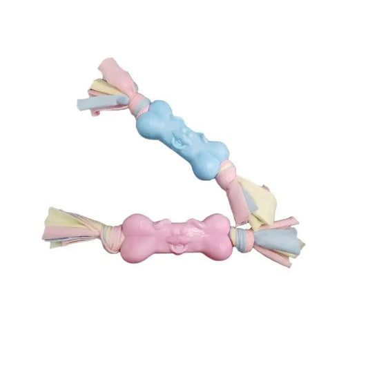Molar Pawz - Interactive Dog Bone Cotton Cloth Strips For Stress Relief And Teeth Cleaning Dog Hugs Cat