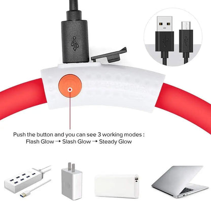 Excel Pets USB Rechargeable LED Dog Collar With Super Bright Night Visibility Up To 500 Meters And Adjustable 11 To 27 Inches - Animals & Pet Supplies > Pet Supplies > Pet Collars & Harnesses > LED Collars Dog