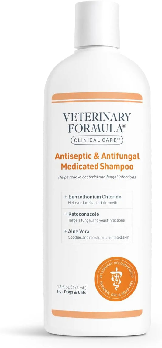 Clinical Care Antiseptic and Antifungal Medicated Shampoo for Dogs & Cats, 16 Fl Oz Excel Pets