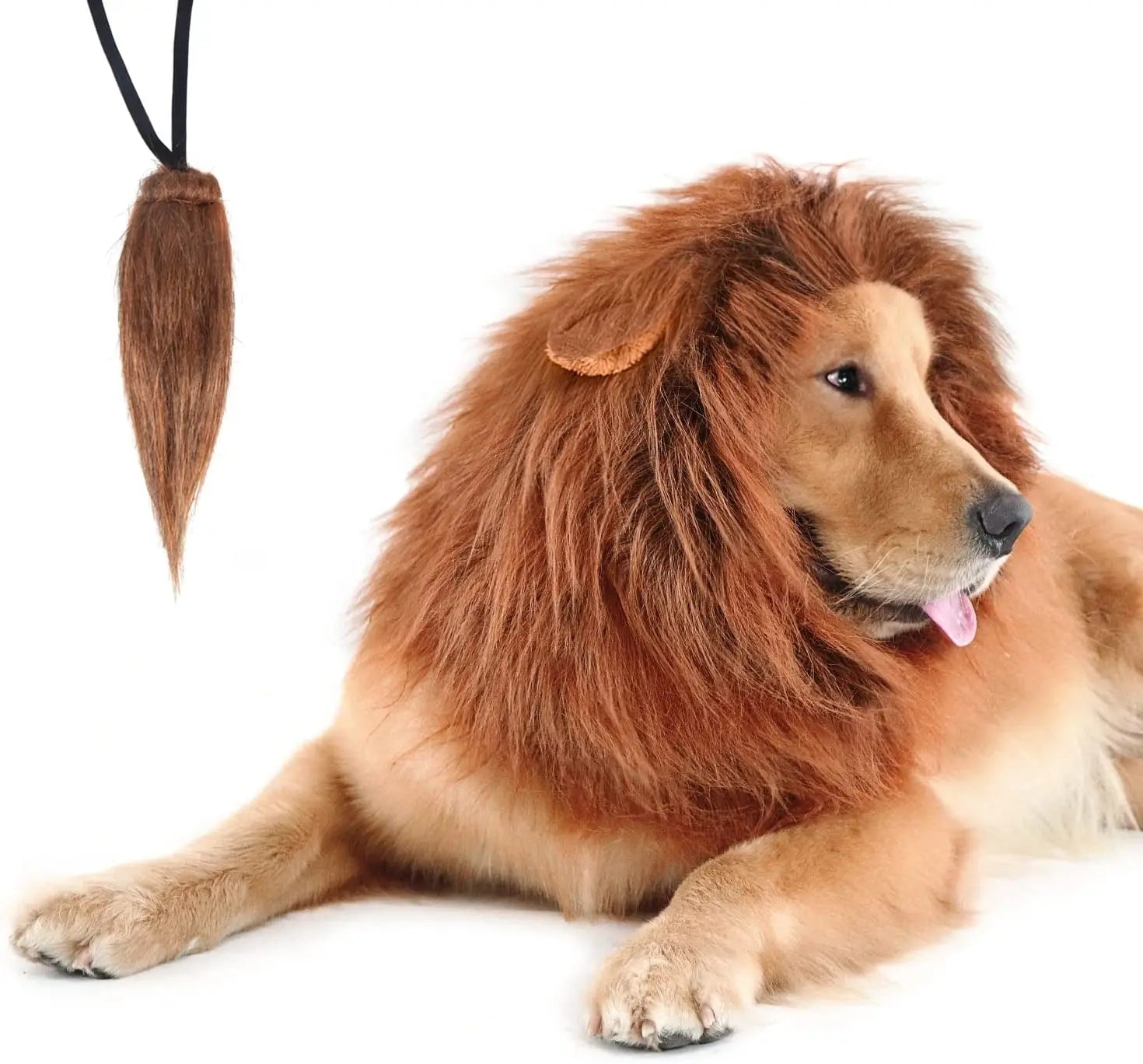 CPPSLEE CPPSLEE Lion Mane Costume for Dogs Realistic Wig for Medium to Large Dogs Dark Brown Halloween Costume - Animals & Pet Supplies > Pet Supplies > Pet Apparel > Pet Costumes Dog