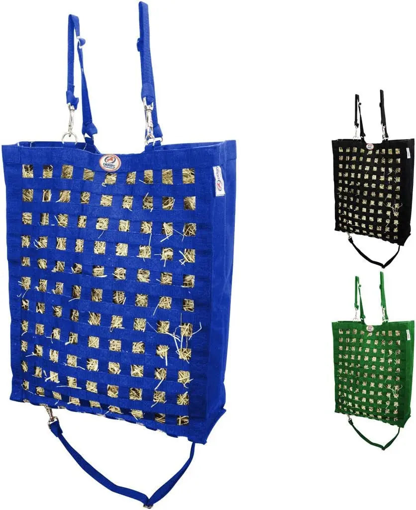 Paris Tack Premium Slow Feed Horse Hay Bag Holds 2 To 3 Flakes With 1.75 Inch Square Openings For Timothy Orchard Alfalfa - Sporting Goods > Outdoor Recreation > Equestrian > Horse Care > Horse Feed Equine