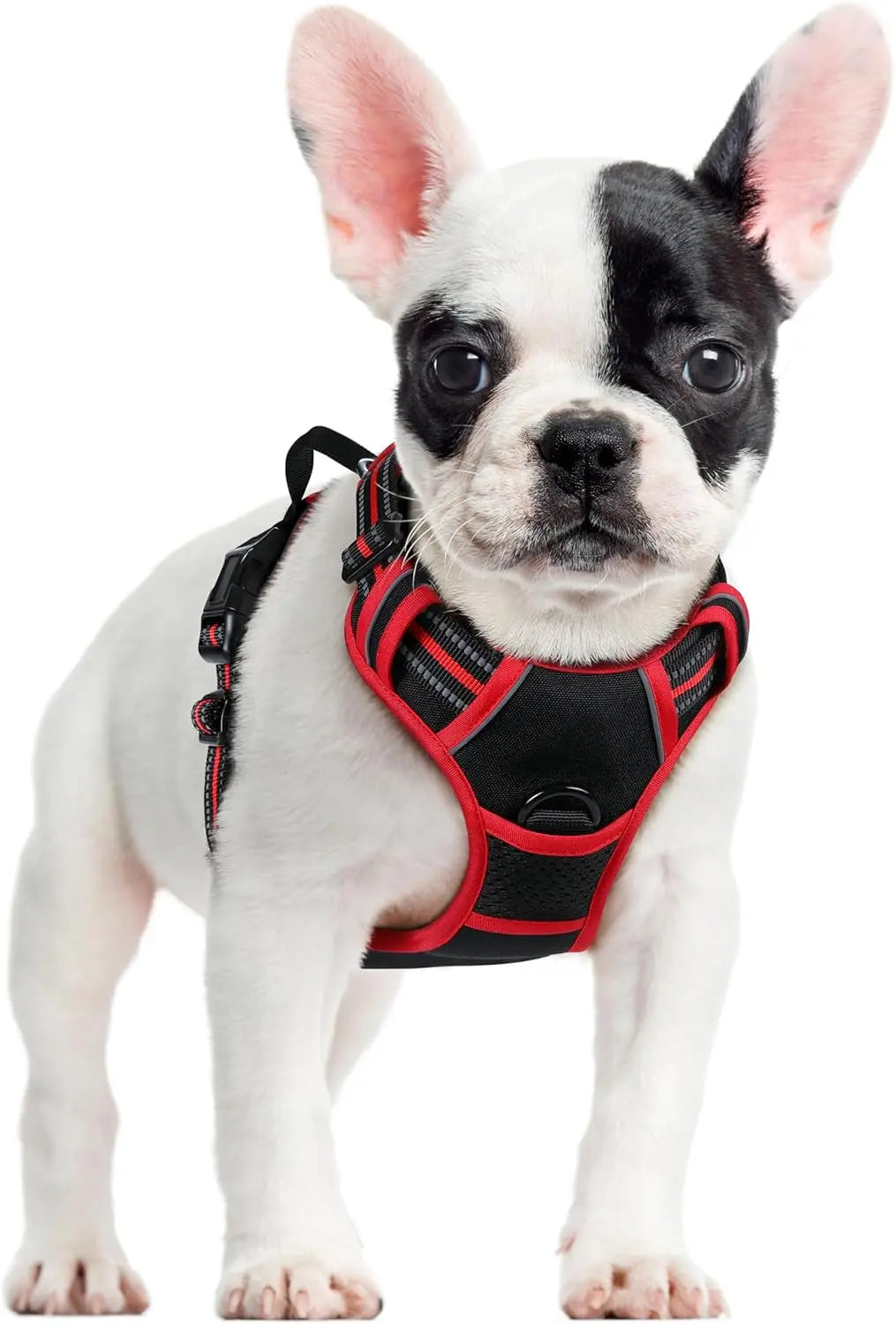 GLOBEGOU CO.,LTD Rabbitgoo Large Dog Harness No Pull Adjustable Soft Padded Vest Reflective Oxford Material Red Plaid Dual Leash Clips - Animals & Pet Supplies > Pet Supplies > Pet Collars & Harnesses Dog