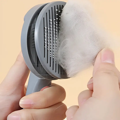 Excel Pets Self Cleaning Pet Deshedding Comb Auto Cleaning Grooming Tool for Cats Dogs and Rabbits - Animals & Pet Supplies > Pet Supplies > Pet Grooming Supplies > Pet Combs & Brushes > Deshedders cat