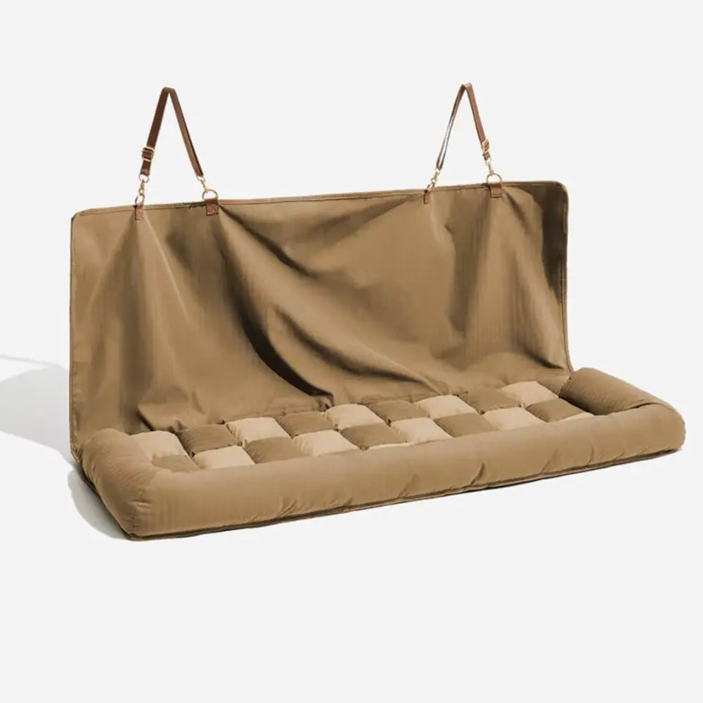 Excel Pets Deluxe Dog Car Seat Bed For Big Dogs Travel Comfort With Plush Backrest And Lounge Style - Animals & Pet Supplies > Pet Supplies > Pet Carriers & Crates > Car Crates