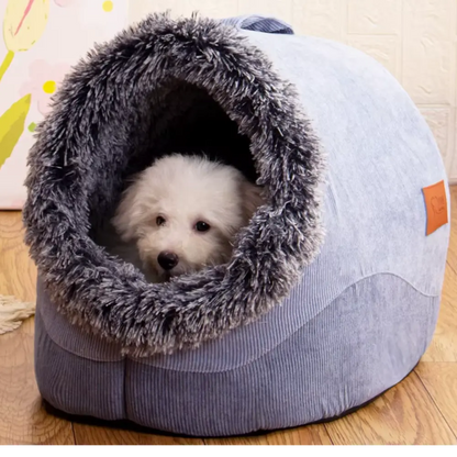 Excel Pets WarmNest Cozy Cave Self Warming Tent Bed For Pets Plush Insulated Hideaway For Cold Days - Animals & Pet Supplies > Pet Supplies > Pet Beds > Caves cat